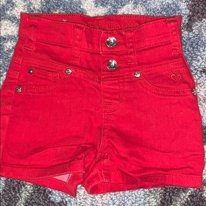 Red High-Waisted Justice Shorts